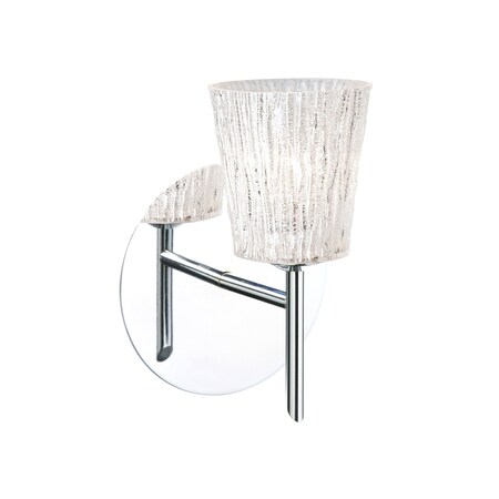 Besa Lighting Nico 4 Mini Sconce, Glitter Stone, Chrome Finish, 1x40W Halogen 1SW-5125GL-CR